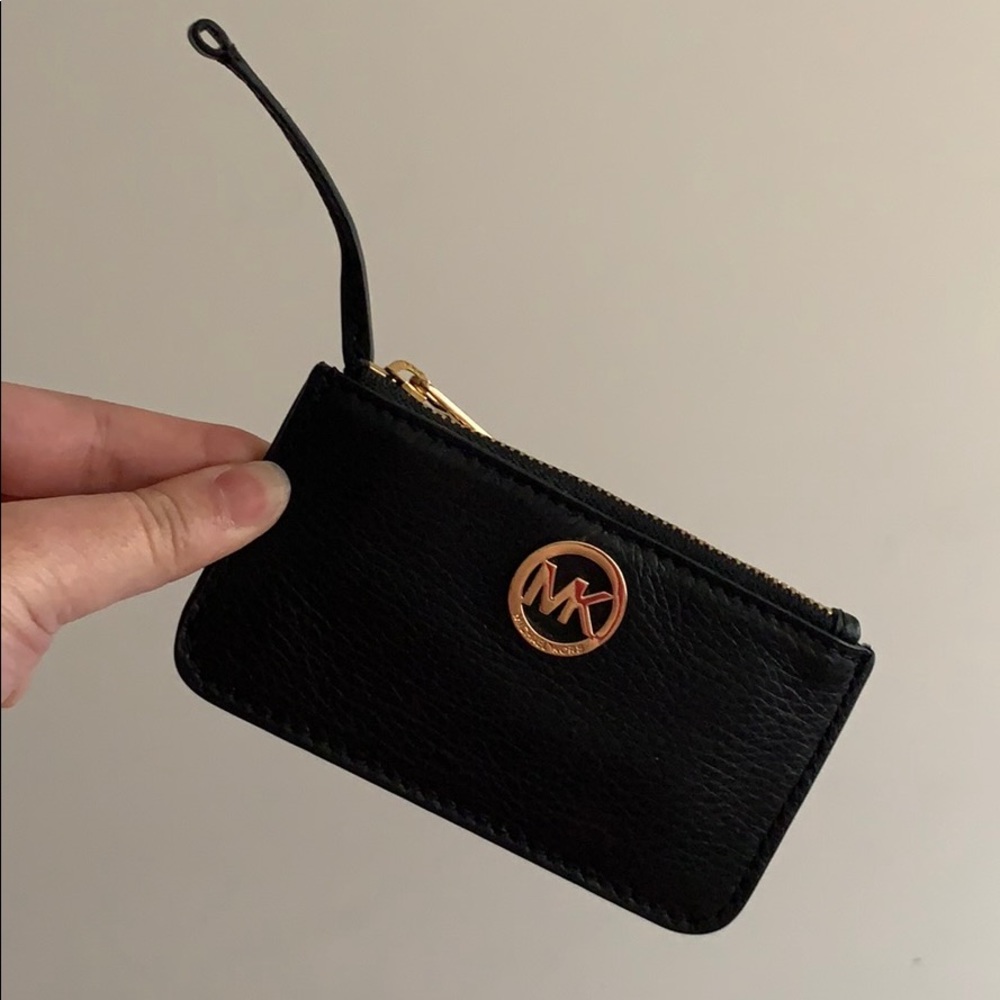 Michael Kors: Black Leather Key Pouch